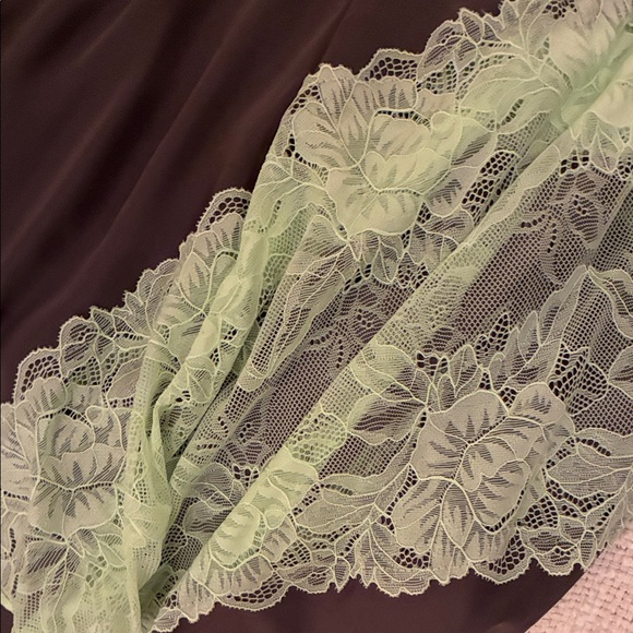 Free People Intimately Taupe/Brown and Green Lace slip dress - Picture 4 of 10